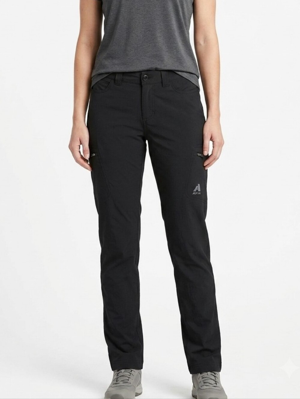 Eddie Bauer First Ascent Guide Hiking Pants Womens 6 Black Stretch Cargo Outdoor